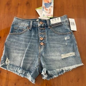 The Wedge Super High Rise denim shorts size 24.